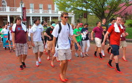 Image for Beta Eta Brothers Don Heels for Sexual Assault Awareness